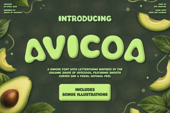 Avicoa: A Fresh Organic Display Font for Digital Brands