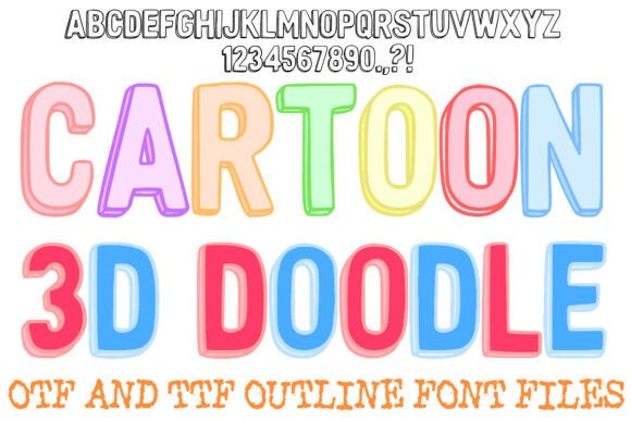 Cartoon 3D Doodle Font: A Playful Display Typeface That Stays Legible