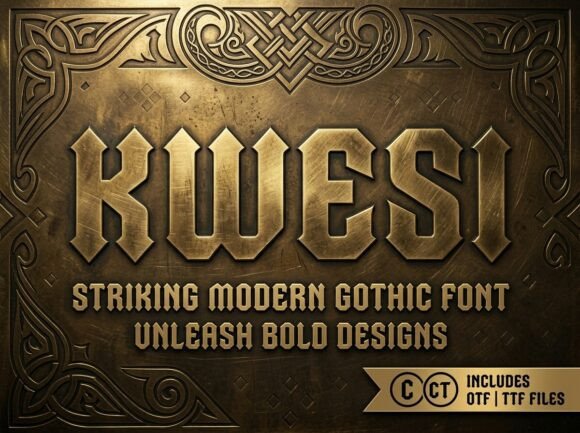 Kwesi: A Modern Gothic Display Font for Digital Impact